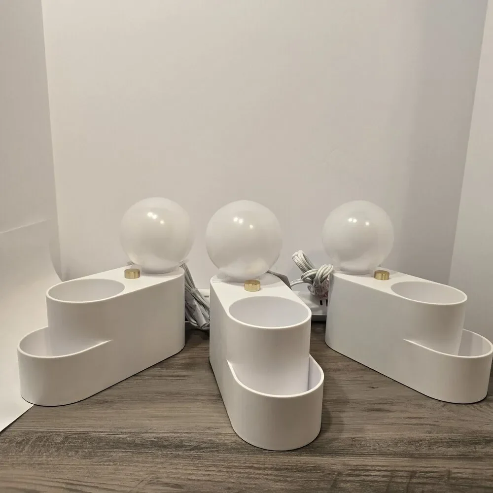 NEW Orb Shade Organizer Novelty Table Lamp White,3-PACK  Room Essentials